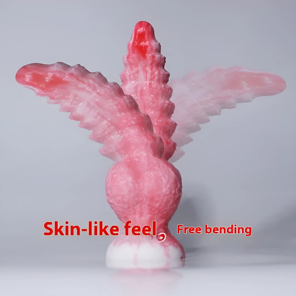 Pink Berserker shaped penis masturbation device made from platinum silicone.
