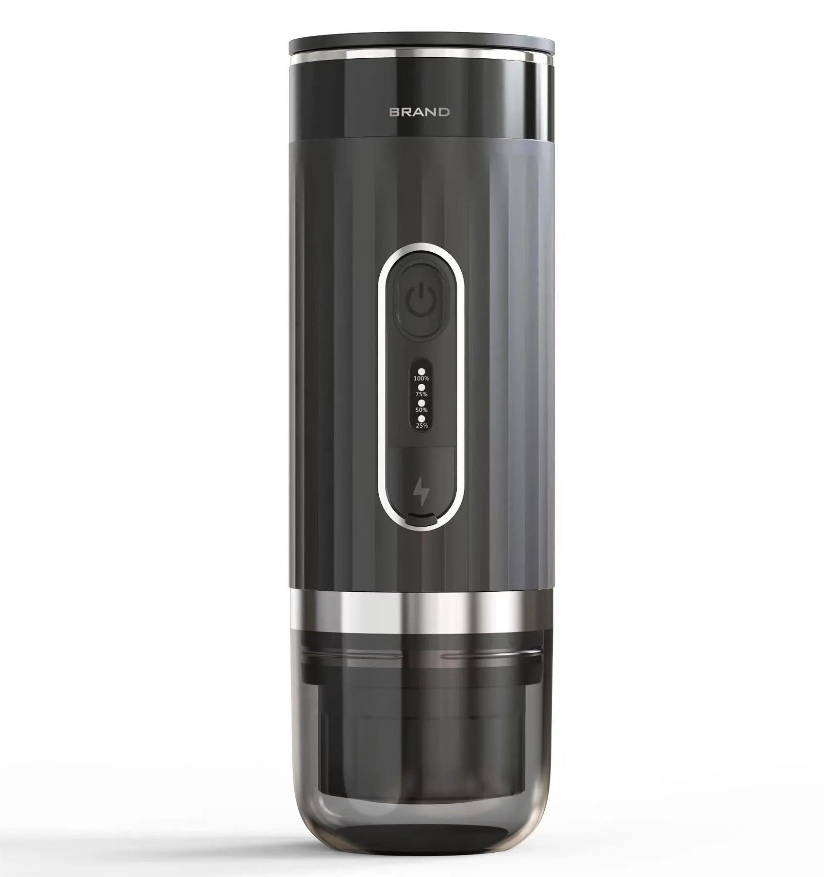 Black portable wireless coffee machine for outdoor camping and car travel with K-cup compatibility
