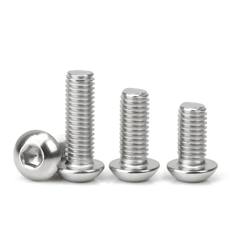 Stainless steel half round pan head hexagon screw A2-70 16x5.7mm whitewash finish