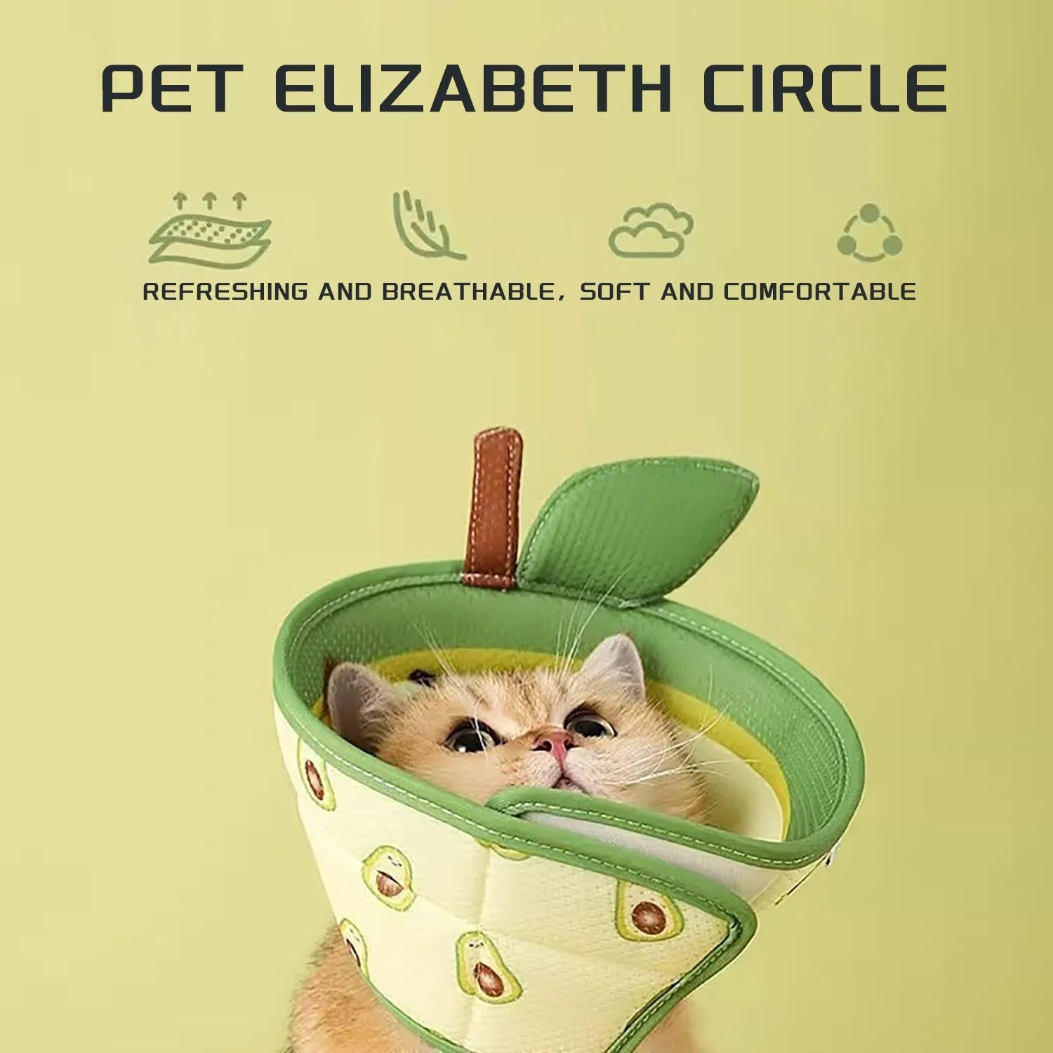 Soft EPE foam cat cone collar with adjustable strap for post-surgery recovery