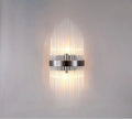 Crystal wall lamp with metallic finish in petal-shaped design for living room lighting