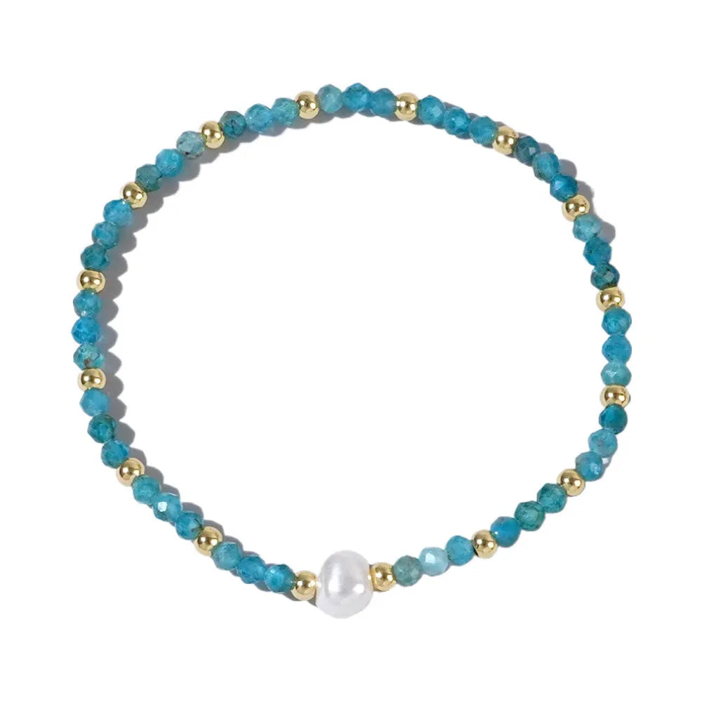 Natural stone unisex bracelet with geometric ellipse design, light luxury style, multiple colour options