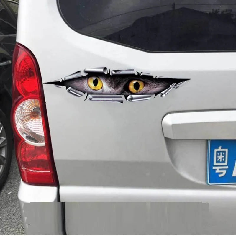 3D car bumper sticker with Eagle Eye or Tiger Eye design measuring 10x35 cm