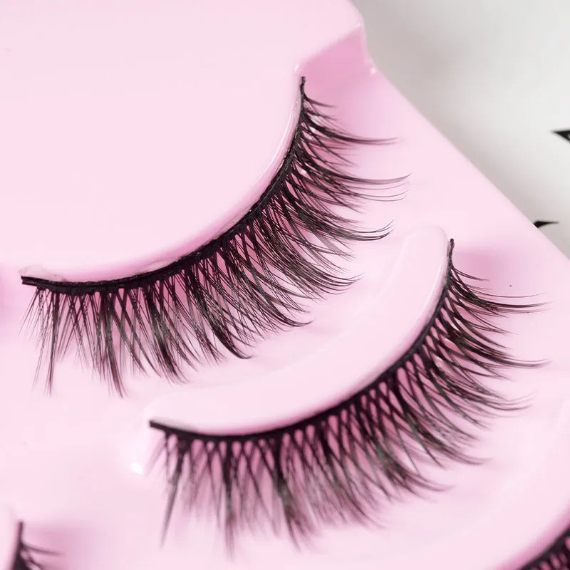 Set of 5 pairs manga false eyelashes in natural slim length styles 007 008 009 for anime cosplay