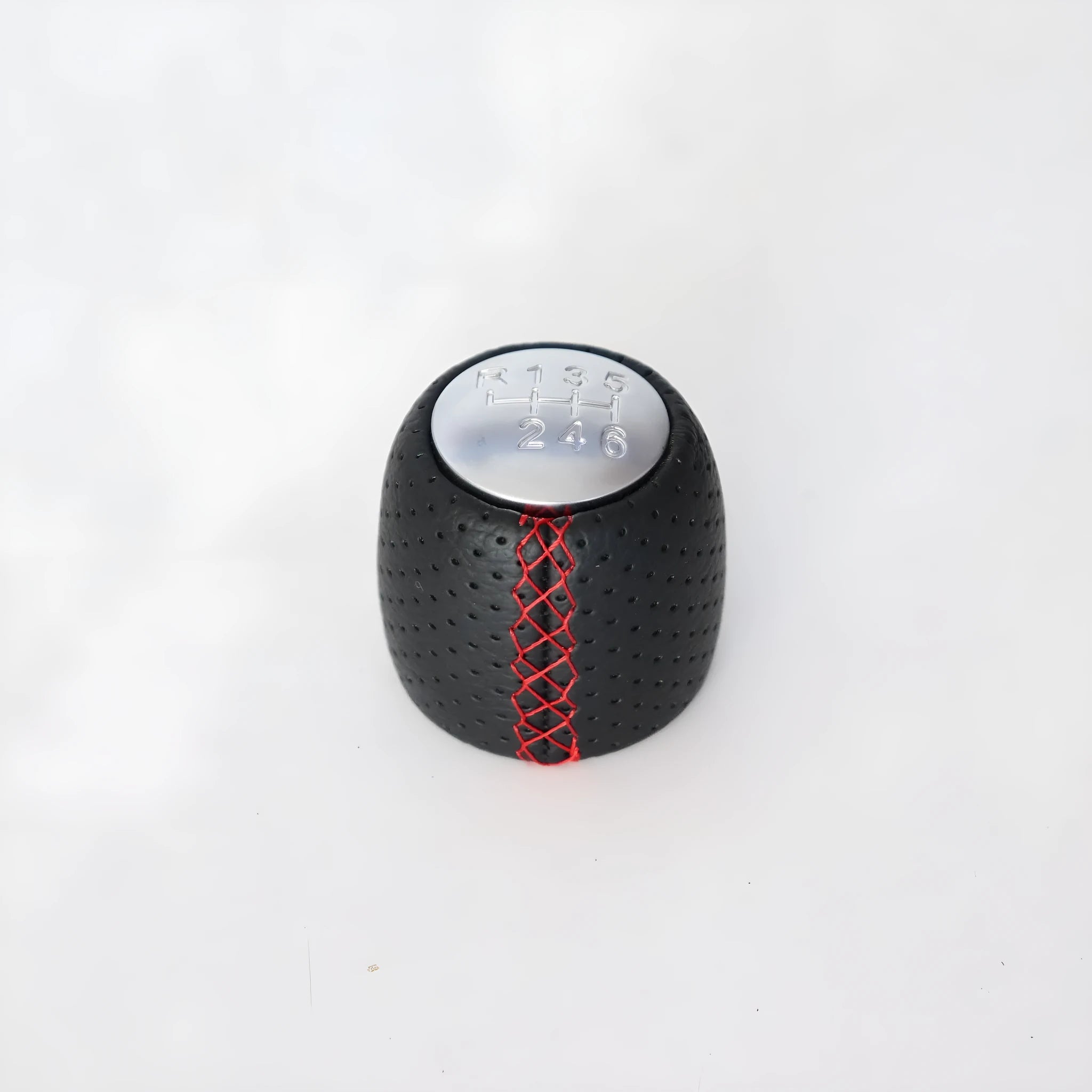 Sewn wrapped perforated style shift handball gear for Alpha vehicle PU material black line