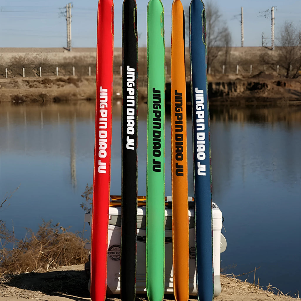 Cotton telescopic fishing rod bag in five colours for rods up to 150 cm.