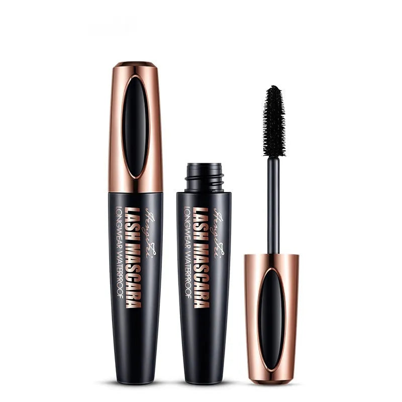 Black waterproof curling mascara with sweat-resistant smudge-proof formula in packaging