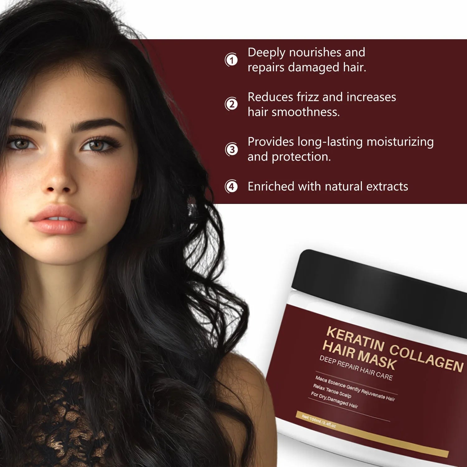 100ml tube of Anti-hair Fall Collagen Hair Mask for moisturising and repairing damaged hair.