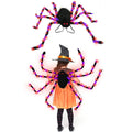 Halloween spider backpack with LED lights in plush sugar bag material