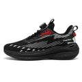 Men's white green rotating buckle sports shoes with Fly-kit mesh upper and TPU popcorn sole in low-top design