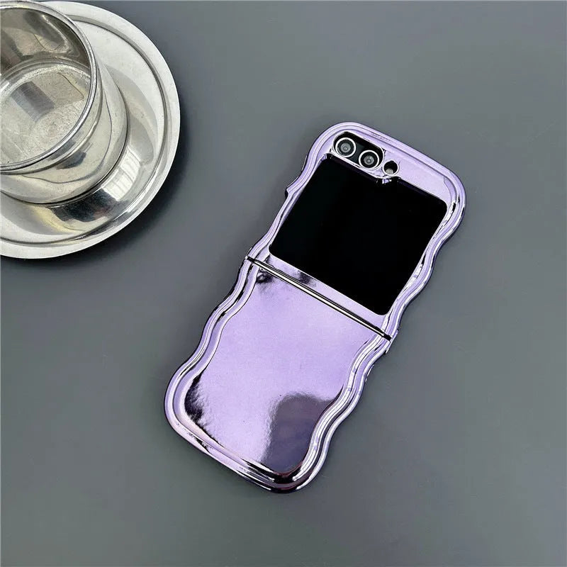 Electroplated purple PC phone case for Samsung Galaxy Z Flip 3 4 5 6