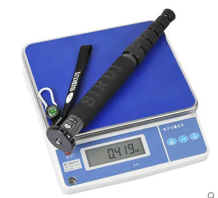 Black carbon fibre SLR camera monopod with six telescoping sections