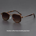 Retro style square frame sunglasses with metal arm details and tinted lenses in a two-tone colour finish.