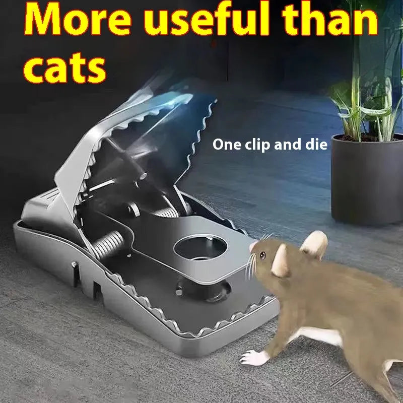 Automatic mouse cage trap showing metal and plastic variants in different sizes