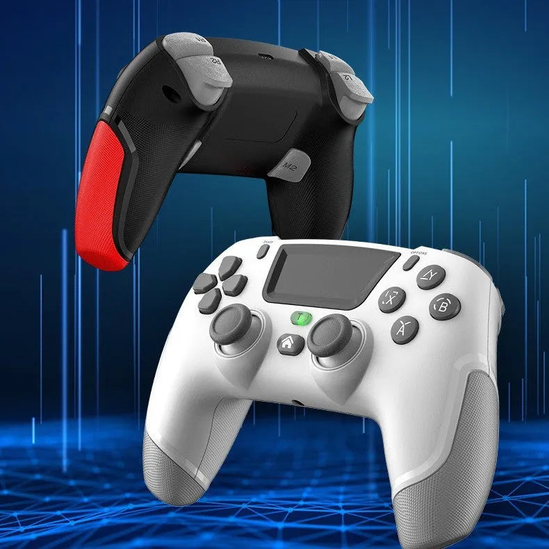 PS4 wireless Bluetooth gamepad in fruit green colour on a desk, with vibration and force feedback functions