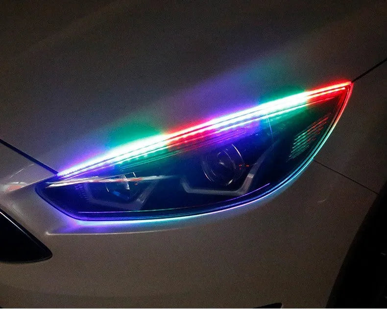 Universal RGB LED daytime running light unit with remote control in 30cm, 45cm, and 60cm size options.