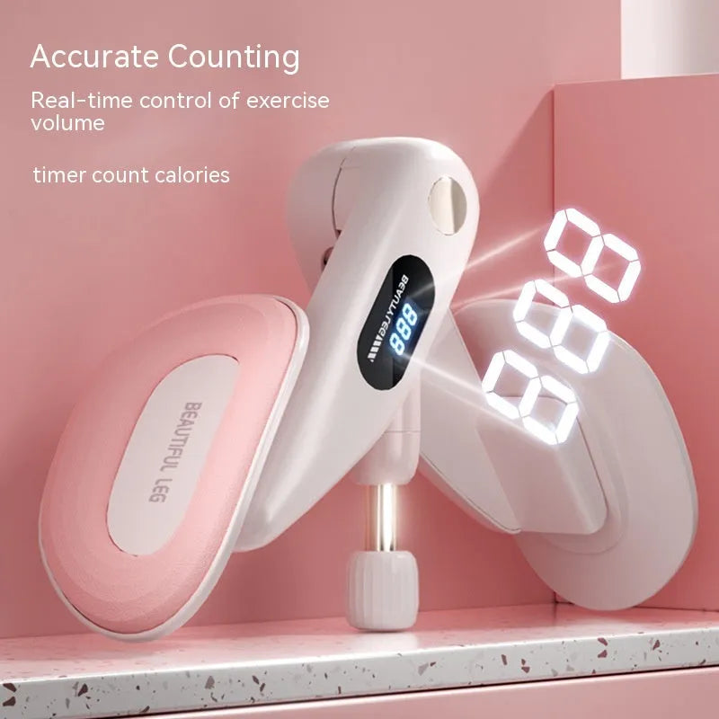 Grey pelvic floor muscle trainer with built-in counter display for rehabilitation exercises