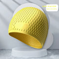 Silicone swimming cap with water drop pattern in various solid colours for adult swimming