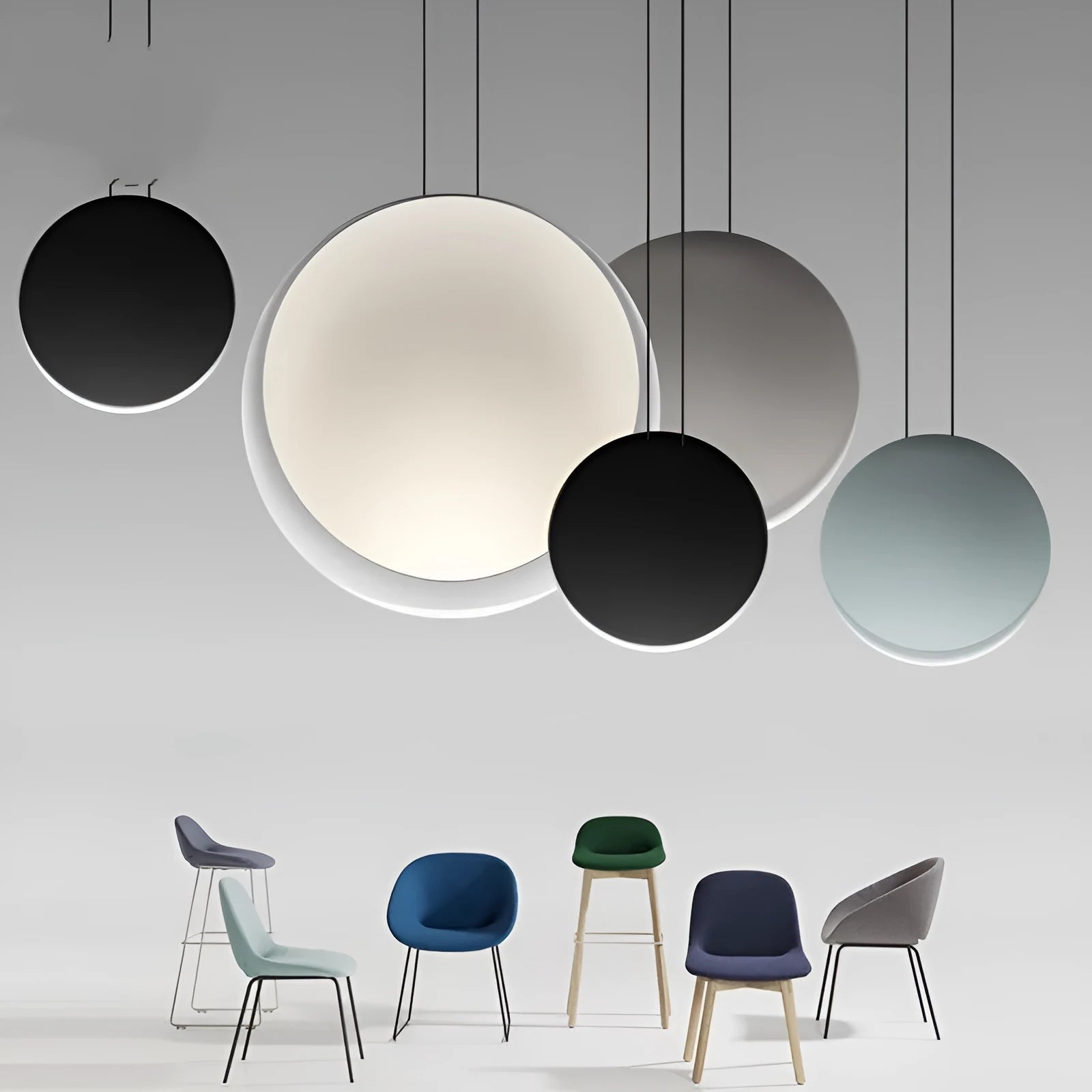 Round LED resin cosmos chandelier 48cm diameter for bedroom dining room adjustable height 1.5m