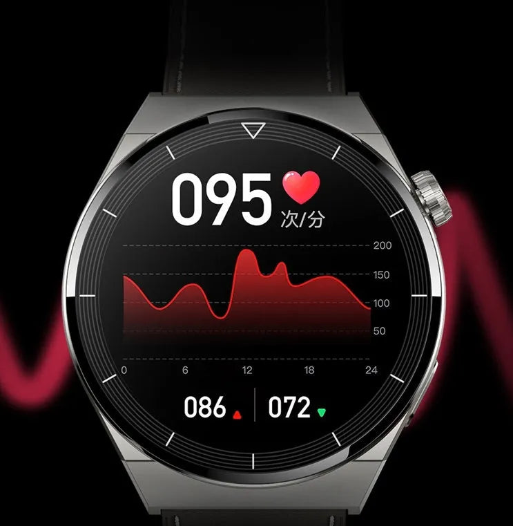 Black or silver Bluetooth smart watch with round screen for Android calls NFC and activity tracking