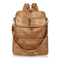 Retro style PU backpack with curved shoulder straps in one of six colour options