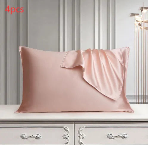 100% mulberry silk pillowcase 48x74cm palace luxury style with inlaid rope edge in champagne gold
