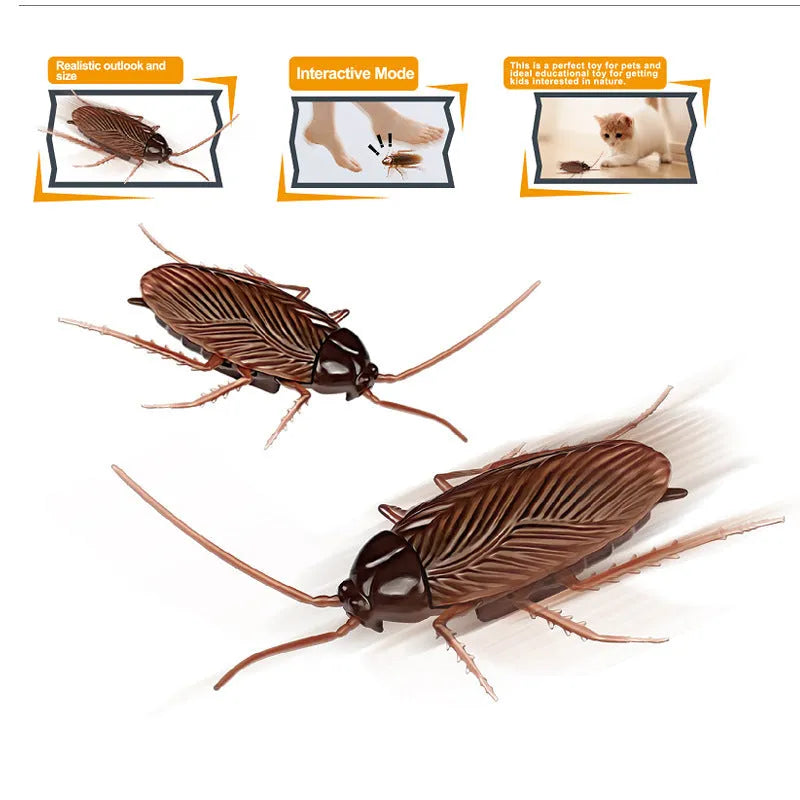 Vibration brush walking trick simulation electric toy pet supplies, plastic, 11x5cm, with vibrating cockroach design