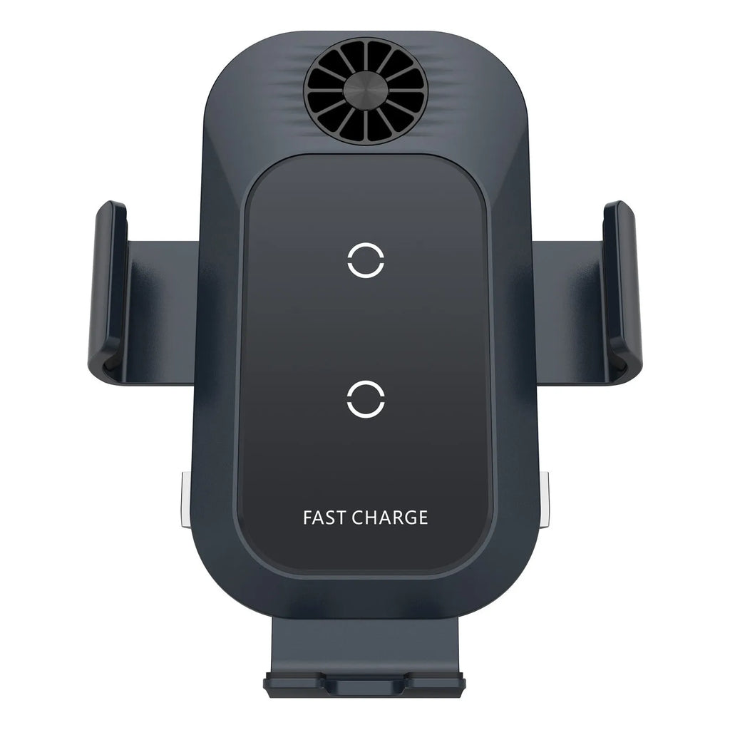 Car wireless charger phone holder with matte oil face shell, dual coils, and suction cup air outlet mount in colour C35