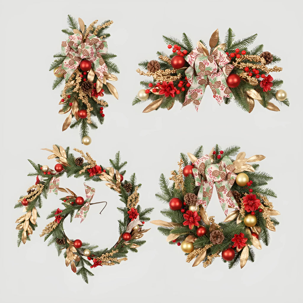 Plastic Christmas garland decoration in American country style with artificial foliage