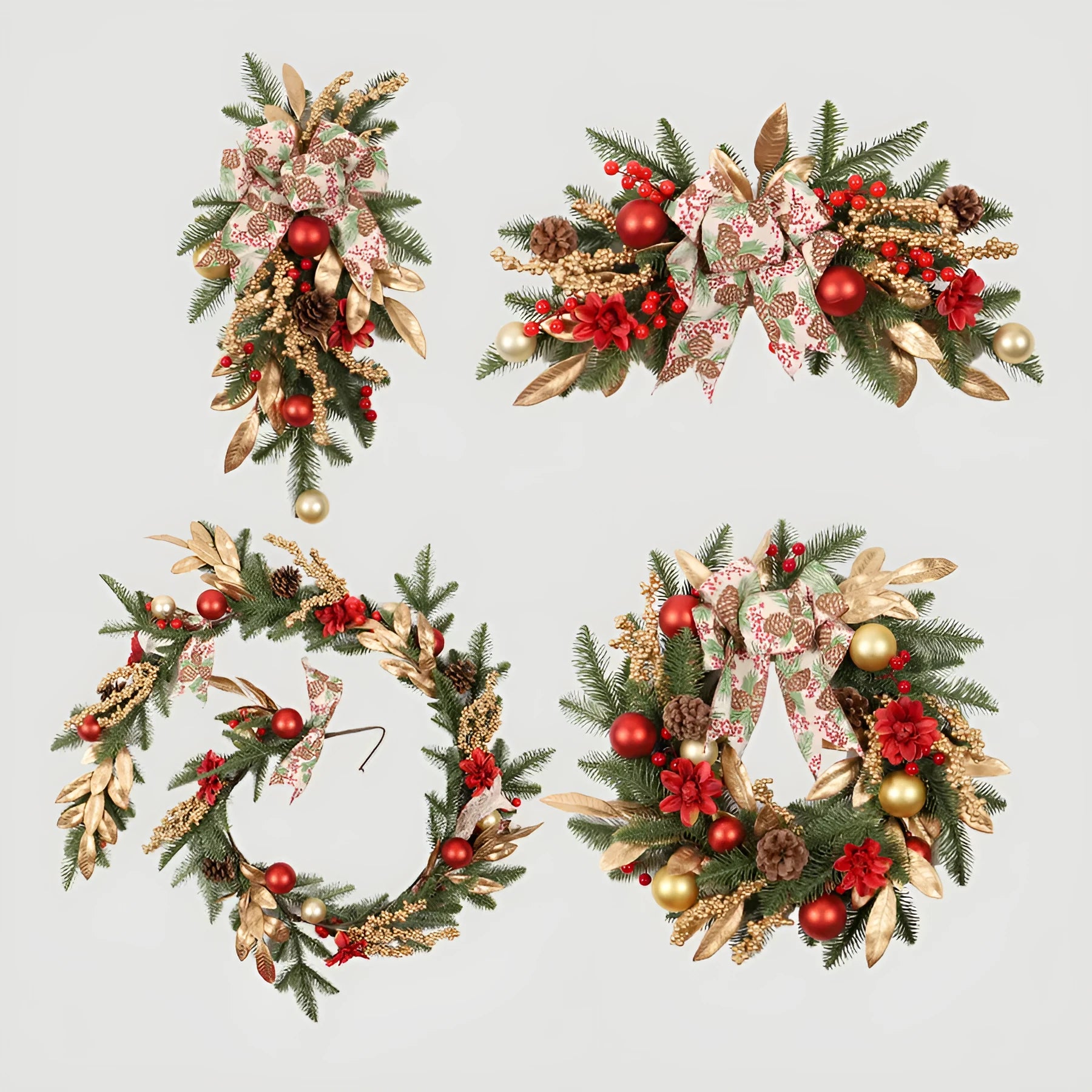 Plastic Christmas garland decoration in American country style with artificial foliage