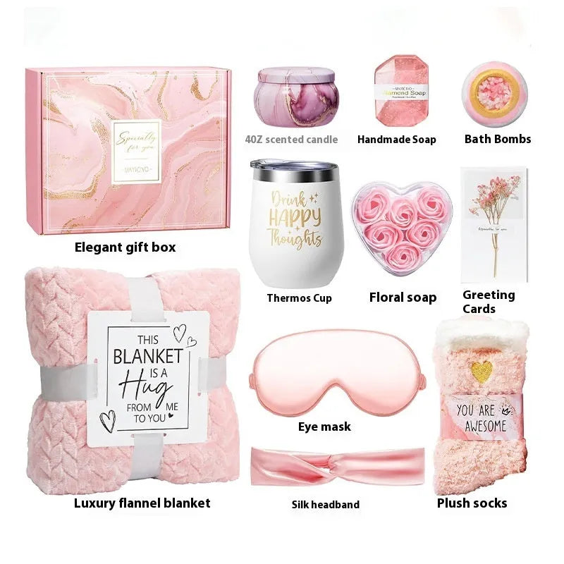 Aromatherapy candle soap bath gift set in modern simplicity style with 27x23x13cm plastic packaging