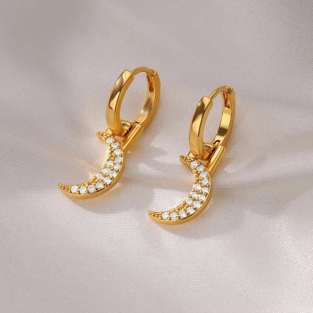 Women's copper geometric butterfly earrings with diamond treatment in multiple colour options