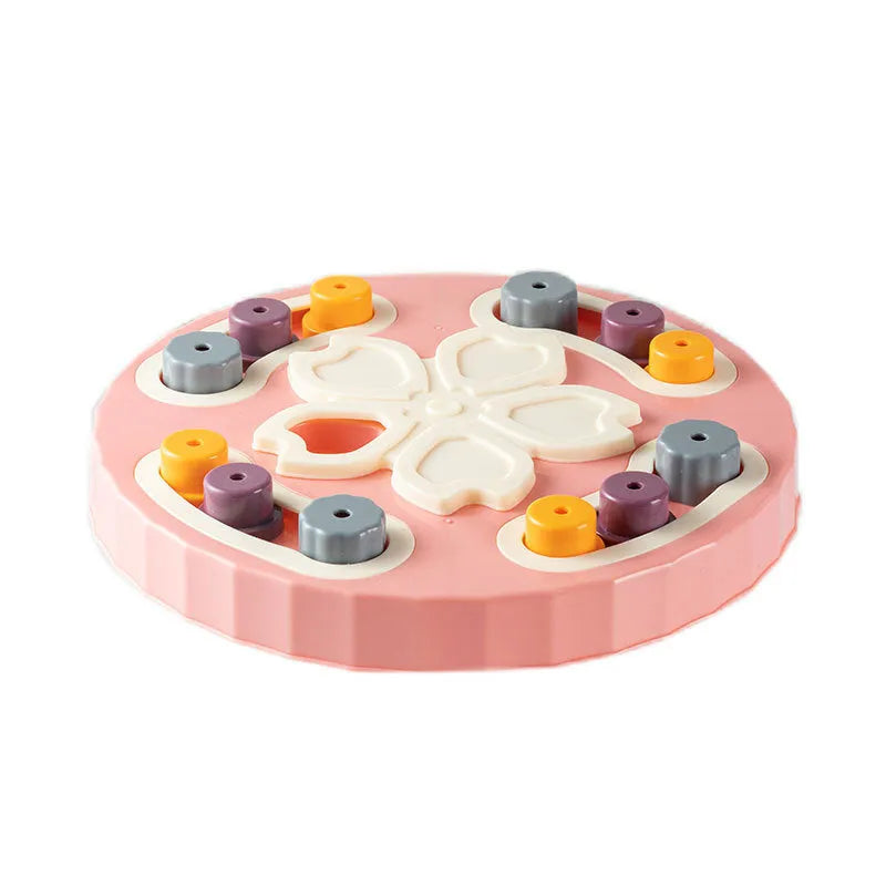 Dog slow food plate in blue for small to medium breeds interactive feeding toy