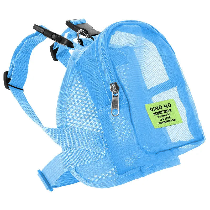 Breathable polyester dog backpack in solid colour for portable pet storage with canvas bag