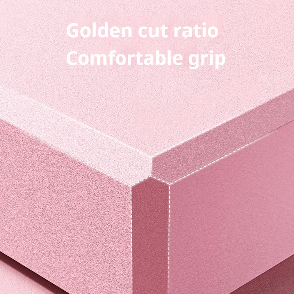 High density EVA foam yoga block with hexagonal facets and ridges in solid colour for pilates