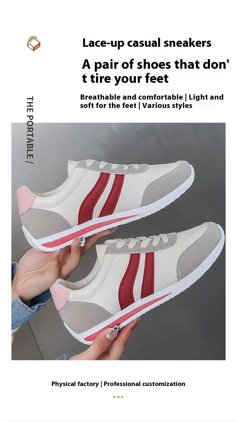 Blue and red lace-up low top sneakers with mesh upper and rubber sole