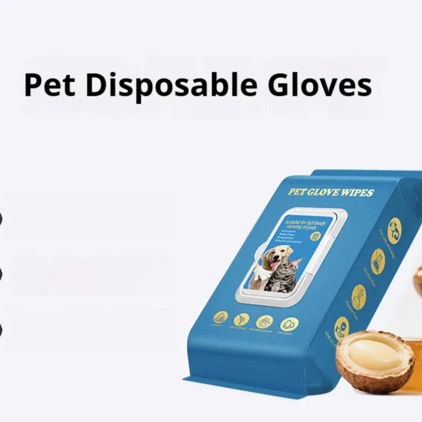 Pack of disposable pet gloves for cat bathing and dog grooming cleaning tasks