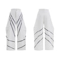 Men's polyester trousers with three-dimensional cutting and metal rivet pleated detailing