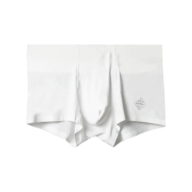 Men's seamless modal briefs in solid colour with mid waist design for body shaping