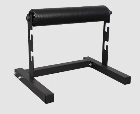 Black steel leg press trainer for split leg squat balance training, Type B, on floor