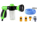 Green high-pressure foam spray gun with adjustable nozzle for car and household cleaning.