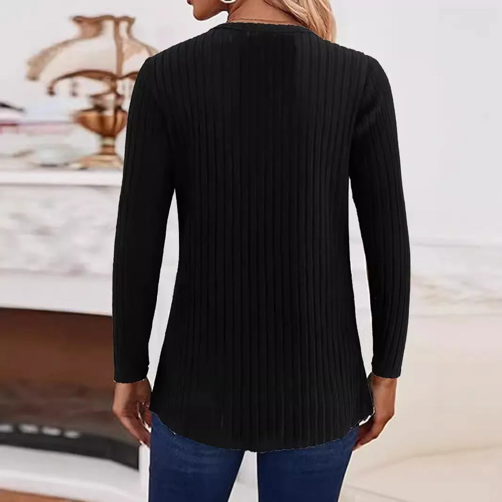 Simple solid colour casual knitted button sweater in black or grey green with Asian sizing