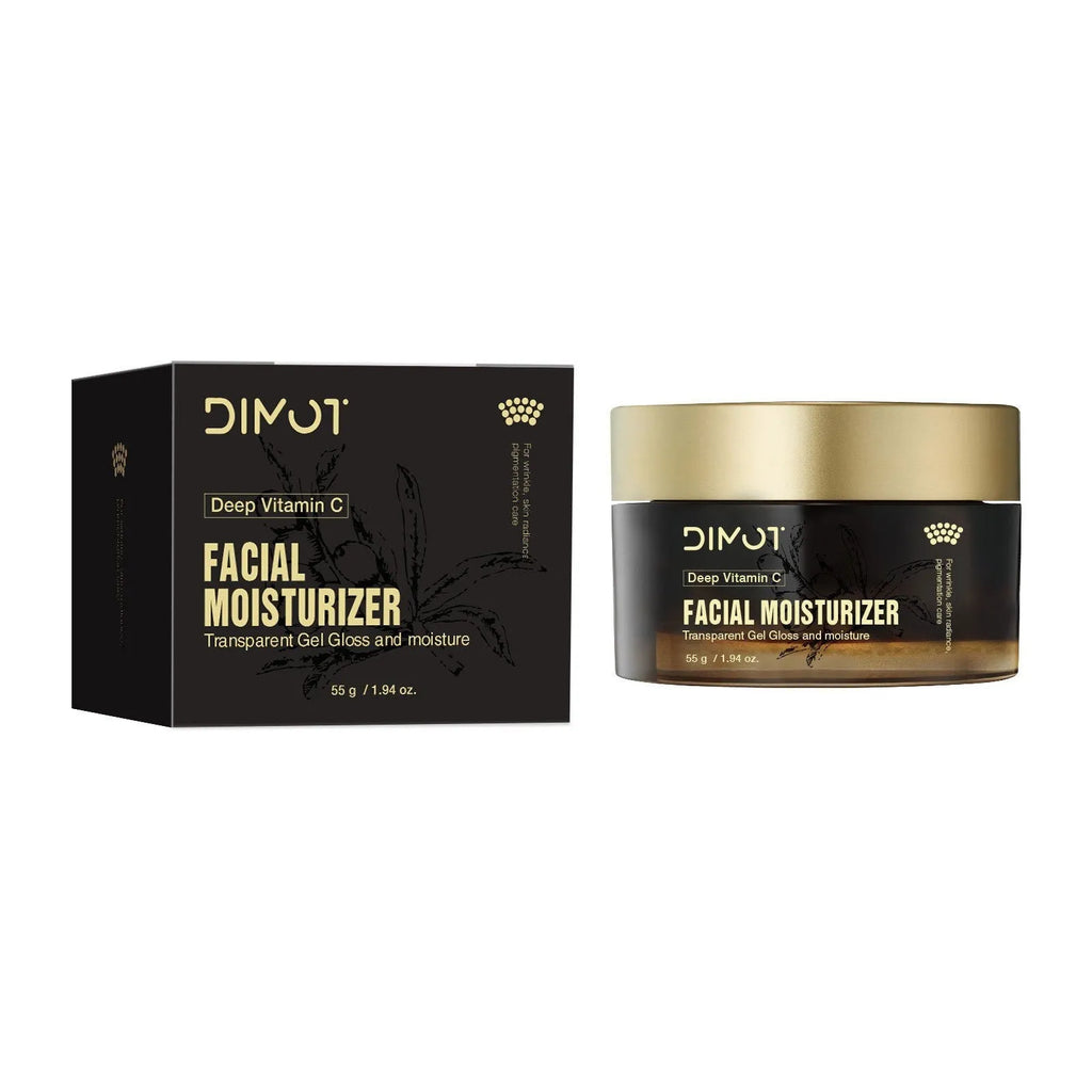 Deep Dimension C Moisturizing Facial Cream in a white tub with a black lid, 50ml size