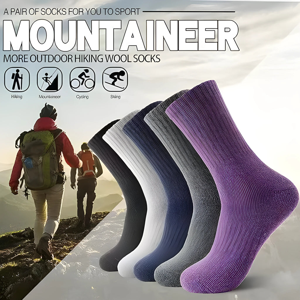 Unisex thickened cashmere tube socks in mixed colour, wool fabric, middle calf length