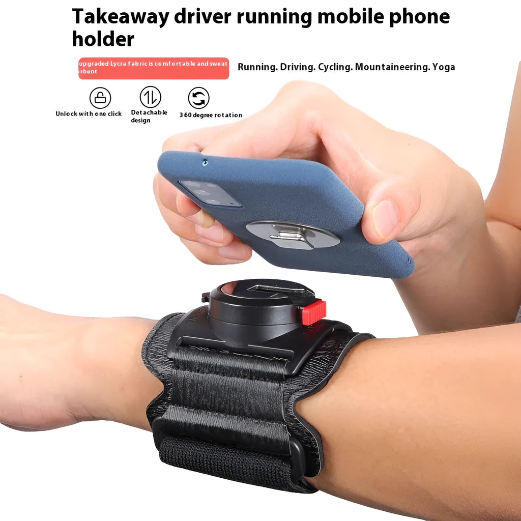 Mobile phone arm bag wrist bag for running cycling sports unisex black army green with 4-7 inch phone holder