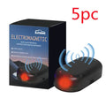 Black car snow removal tool with special glass deicing technology, 5 x 2.6 x 1.5 cm, placed on a car dashboard