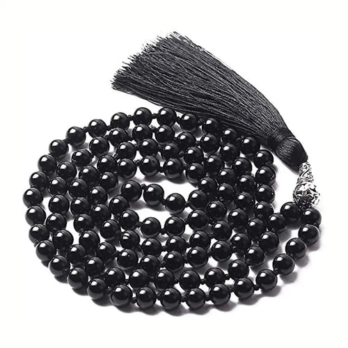 108 beaded natural stone bracelet, round 8mm beads, unisex bohemian style, available in multiple colours