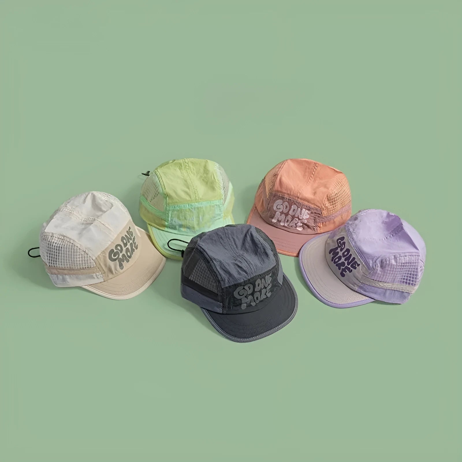 Gradient quick-drying mesh baseball cap with digital printing, dome crown, in milky white colour