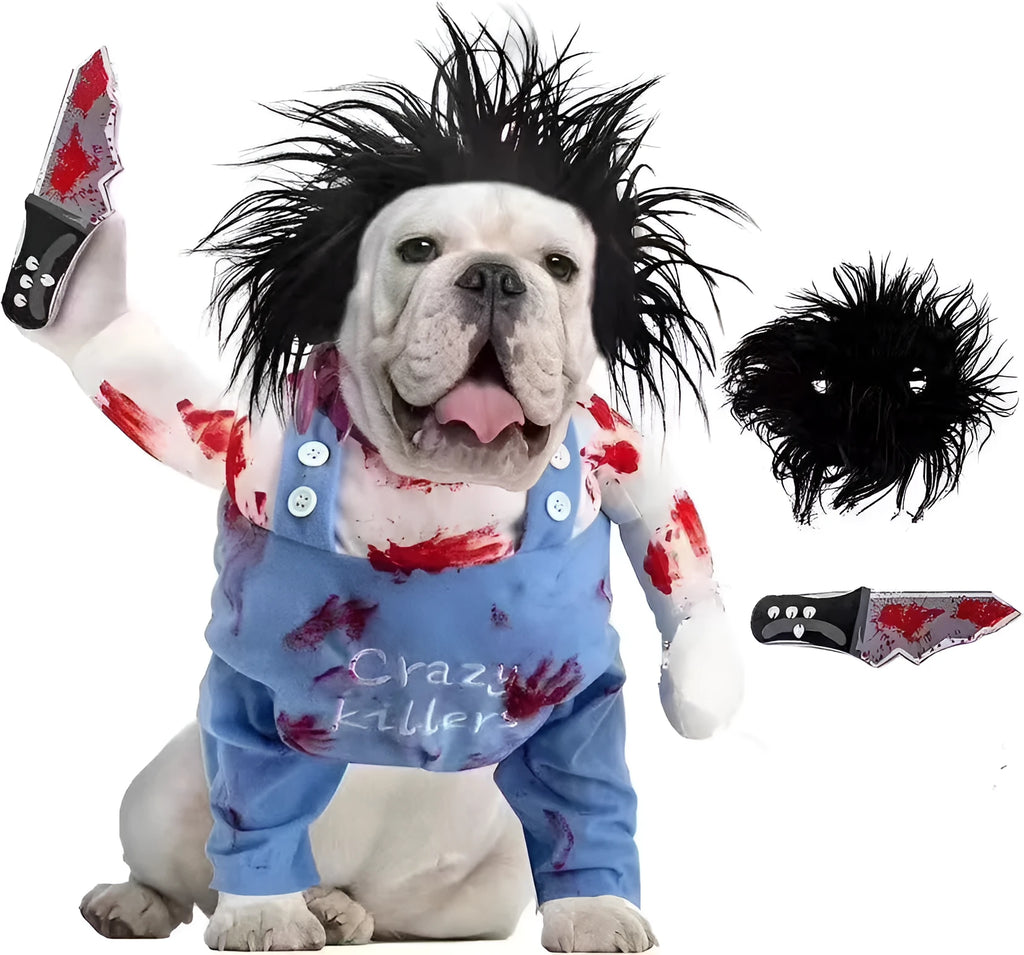 Pet costume in bloody doll colour, polyester one-piece whole clothes design for cats and dogs