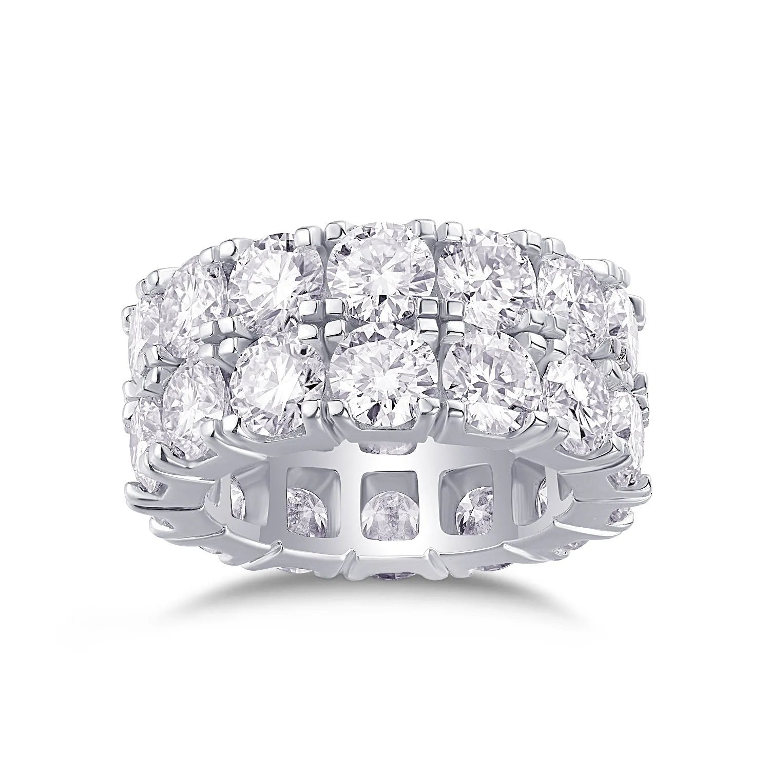 50 points moissanite silver ring with S925 sterling silver band, round geometric cut, women's fashion OL style, available in US sizes 5-9